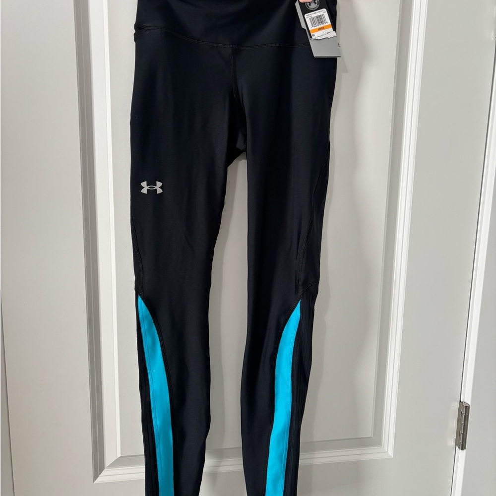 Under Armour Women's Black Leggings with Blue Accents